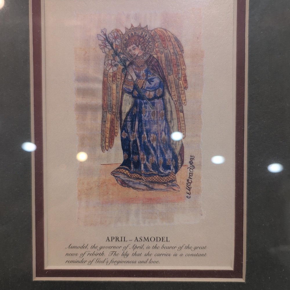 Framed Art Print April Asmodel Angel Artwork Religious Inspirational 12"‎ × 9.5" - Picture 2 of 3